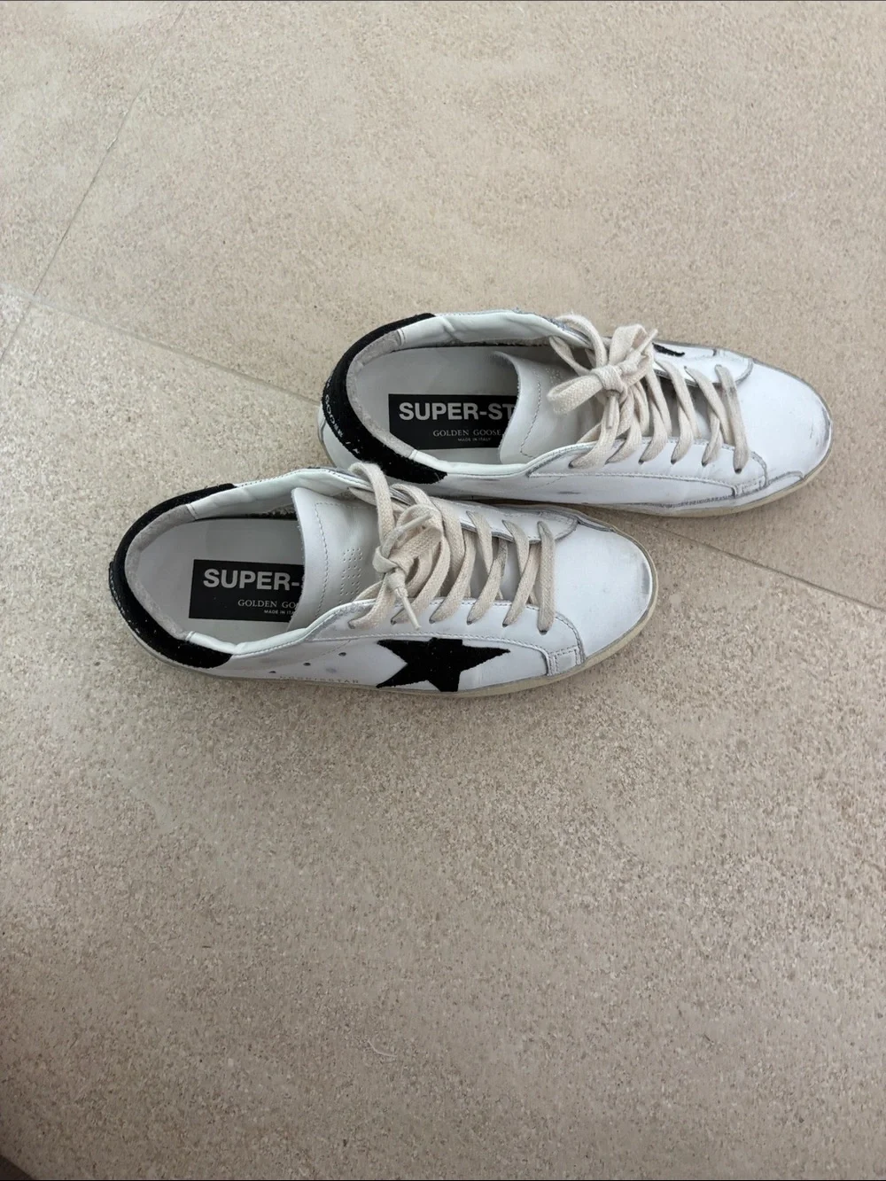 White & Black Leather golden goose Sneakers